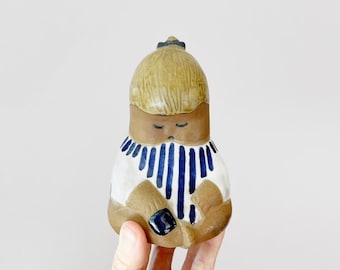 Mid Century Vintage Lisa Larson for Gustavsberg Pottery &quot;Johanna&quot; Swedish Modern Ceramic Child Figurine / Sculpture