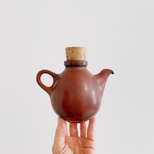 Vintage Heath Ceramics Coupe Line Teapot Striped Redwood Glaze Mid Century Pottery Edith Heath Design California Single Serving