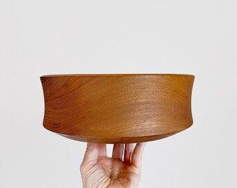 Vintage Mid Century Danish Modern Medium Sized Staved Teak Wood Salad / Fruit / Serving Bowl Circa 1960's or 70's