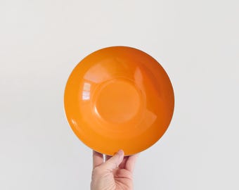 Vintage Mid Century Cathrineholm Orange Enamel / Stainless Medium Bowl