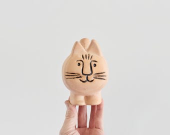 Vintage Ceramic Cat Planter Style of Lisa Larson Pottery Figurine Sculpture