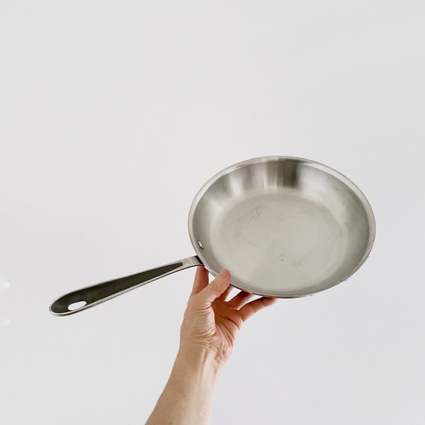 Vintage All Clad LTD 10 1/2 / 10.5" Aluminum Core Stainless Steel Frypan / Skillet / Frying Pan Black Exterior Chef's Cookware