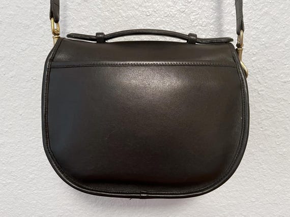 Vintage Coach Black Leather Cross Body Small Plaza Bag US