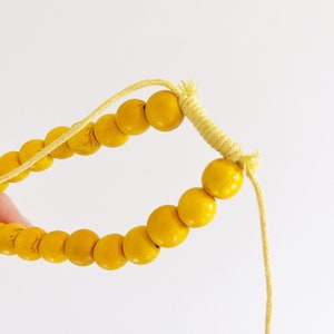 Vintage Large Yellow Chunky Chic Wooden Bead Necklace image 5