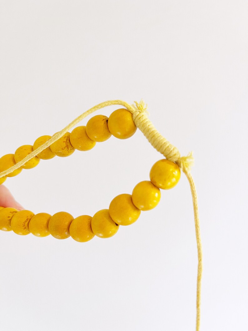 Vintage Large Yellow Chunky Chic Wooden Bead Necklace image 5