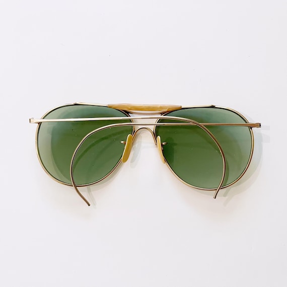 Vintage Circa 1940 American Optisch Ful Vue Calobar 12k GF Aviator Sunglasses General Bar Ledertasche Bausch Lomb FULVUE AO 1 10 12KGF Etsy