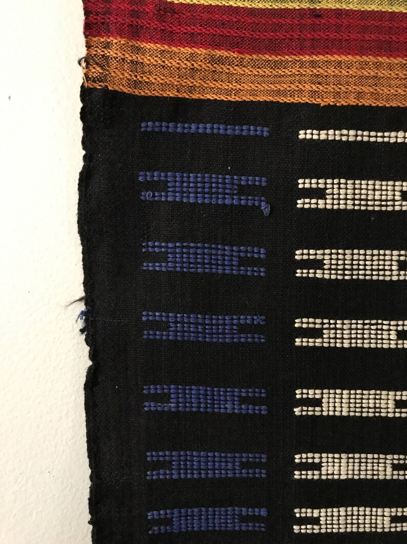 Vintage Mexican / Central American Black Cotton Embroidered Etsy