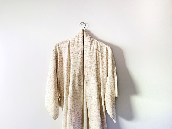Lightweight Vintage Japanese Kimono Robe - Creamy