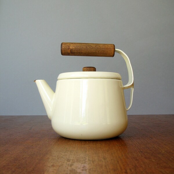 Vintage Scandinavian Style Enamel Teapot