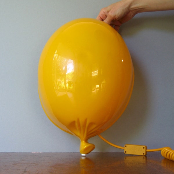 80's Pop Art Yellow Plastic Balloon Lamp