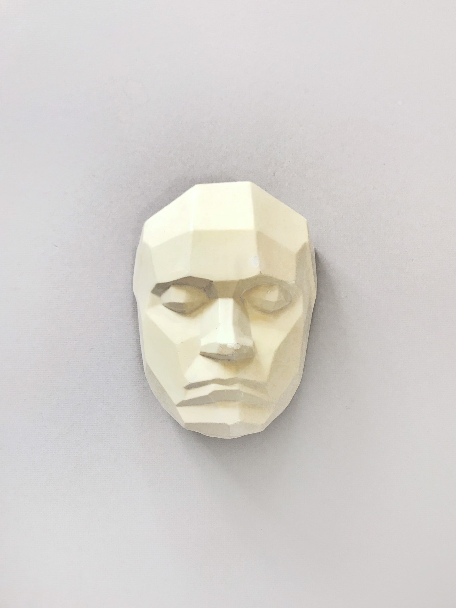 Vintage Wall Hung Art Sculpture Geometric Face Planes White Etsy