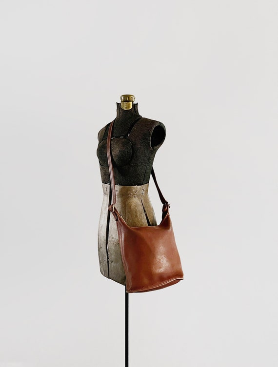 90’s Vintage Black Leather Crossbody Handbag Purse by Coach