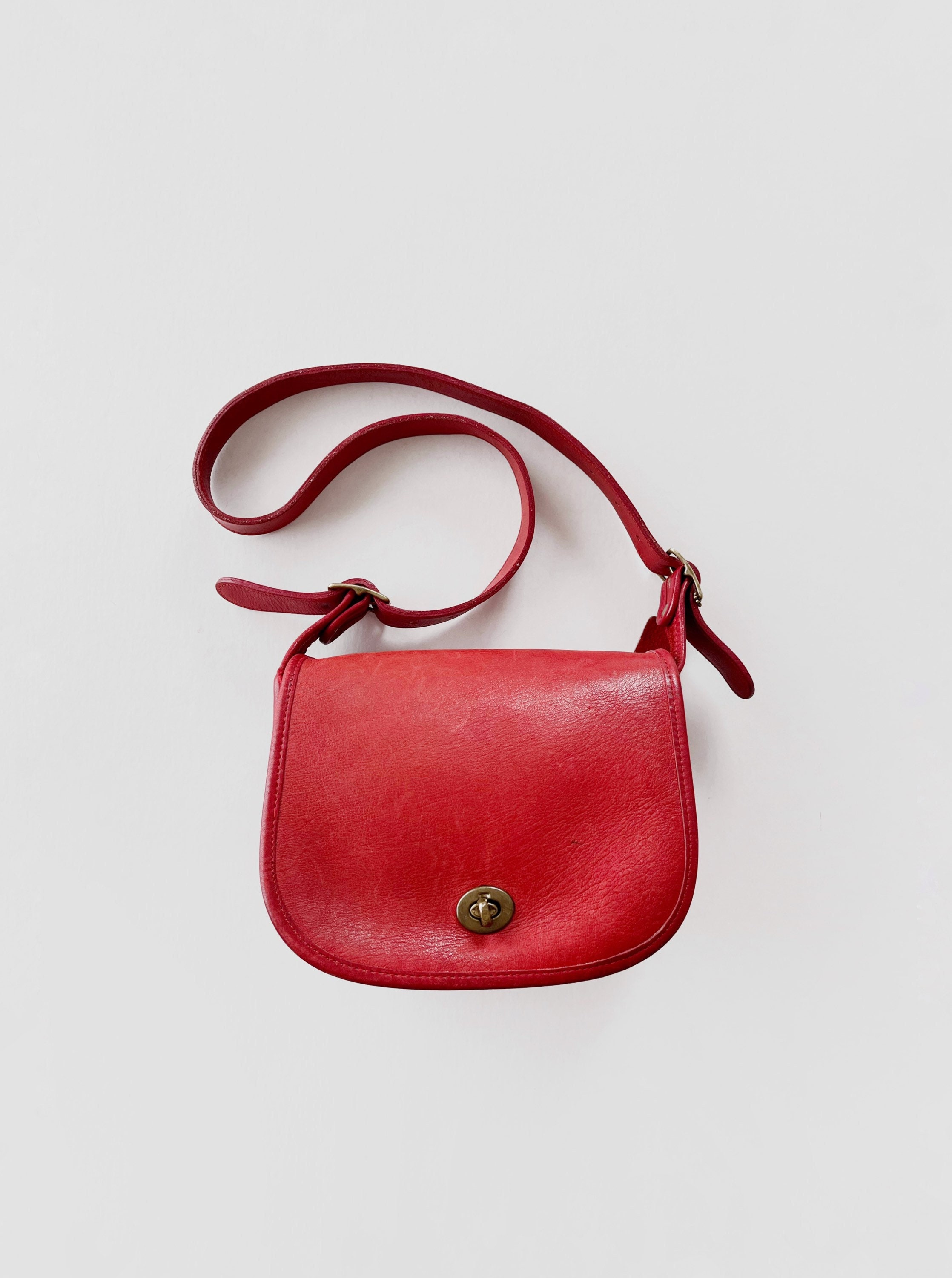 Coach Vintage Red Leather Small Mini Bag
