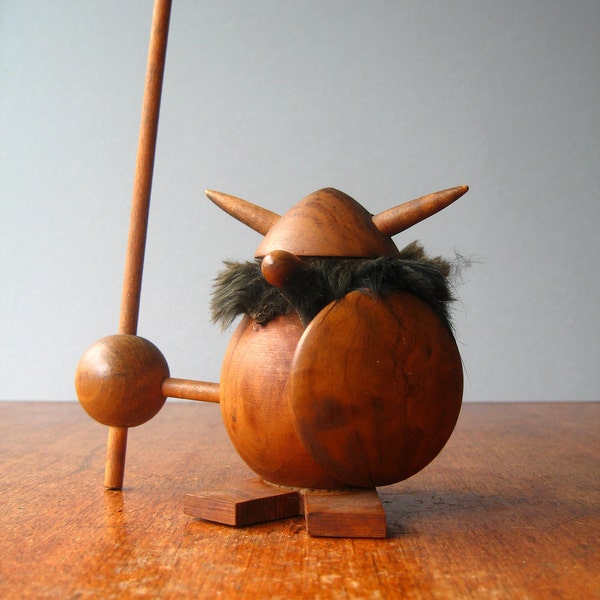 Vintage Scandinavian Wooden Viking