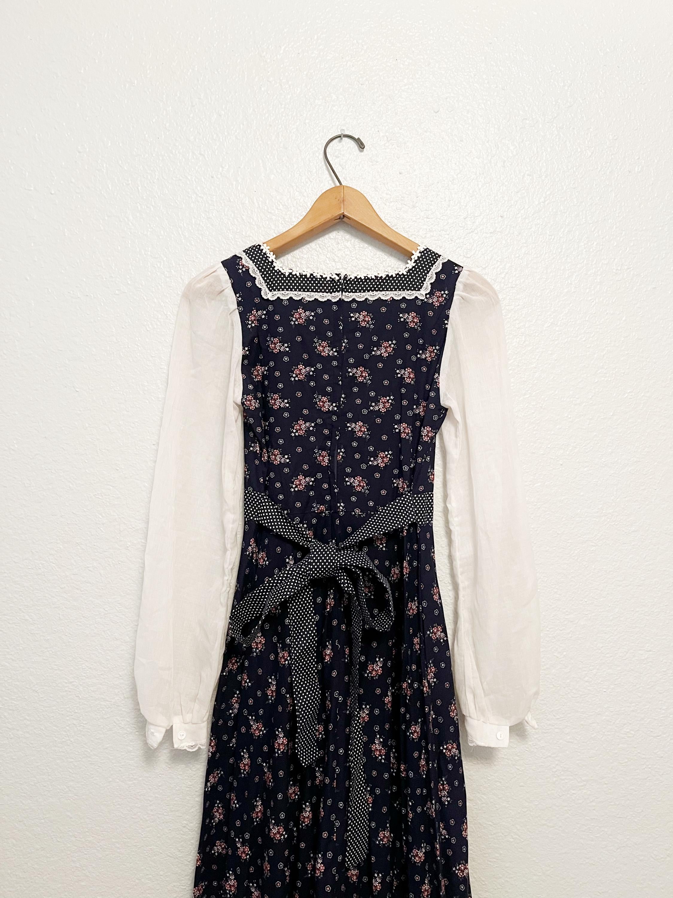 Vintage 70's Gunne Sax Jessica Prairie Corset Long Maxi Dress Women's ...