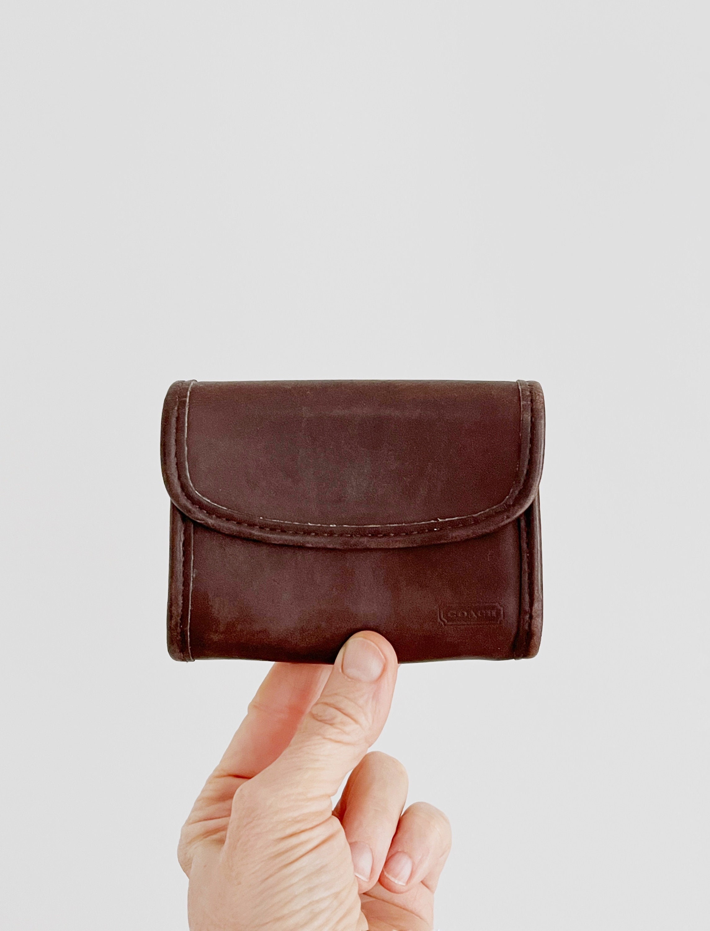 Vintage 90's Coach 7219 Multifunction Wallet Dark Brown