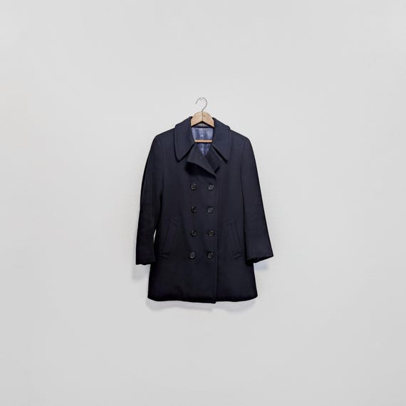 Brooks Brothers, Vintage Brooks Brothers Black Wool Peacoat Women's Medium to Small
