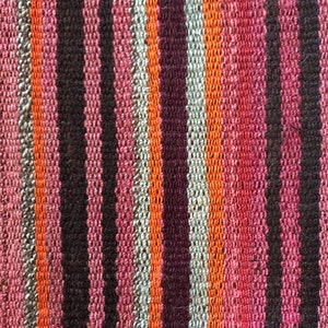 Vintage Handwoven Striped Wool Throw Rug / Runner image 6