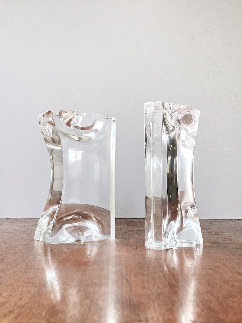 Vintage Astrolite Acrylic / Lucite Bookends by Ritts L.A. Organic Sculptural Modern 70's Chic image 1