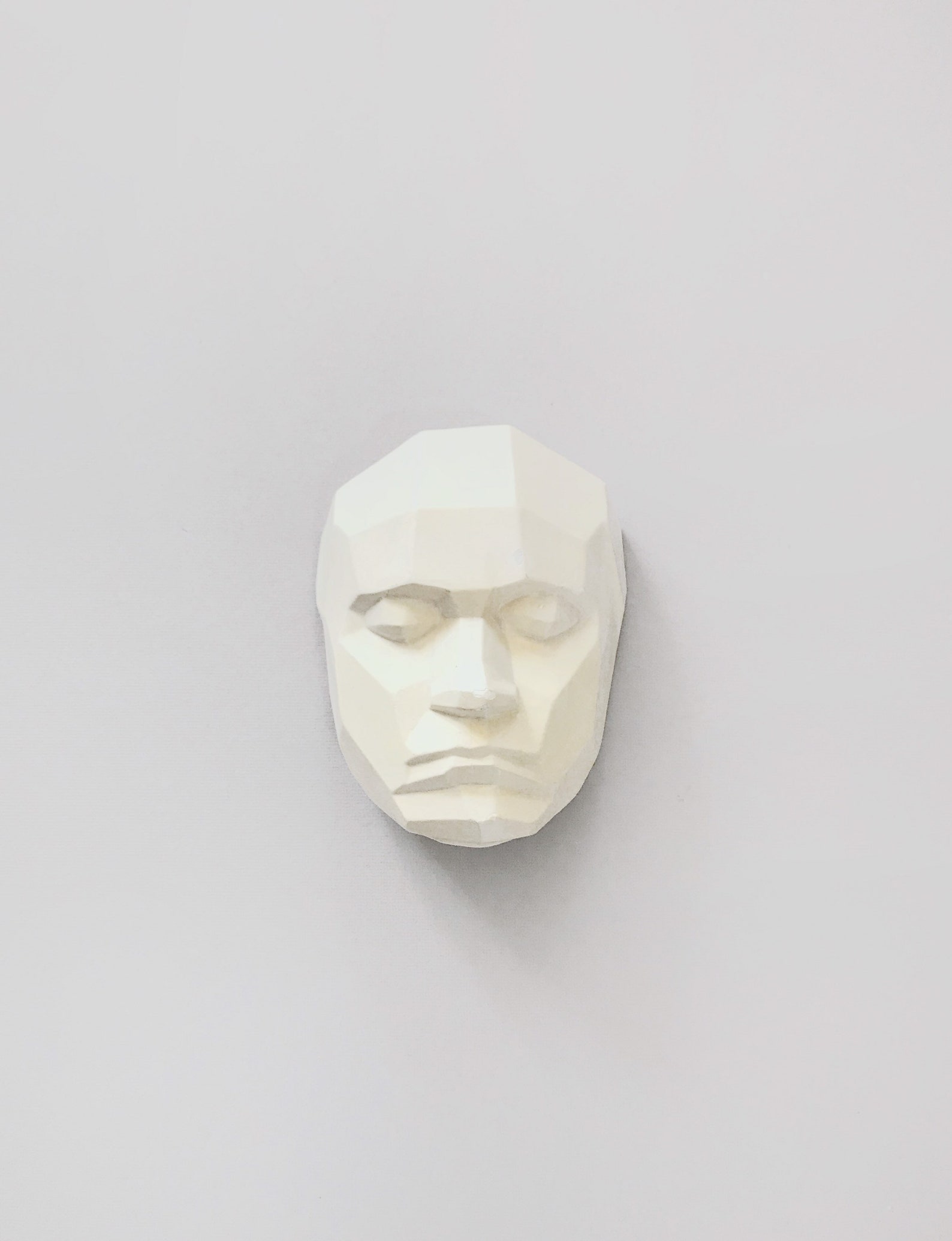 Vintage Wall Hung Art Sculpture Geometric Face Planes White Etsy