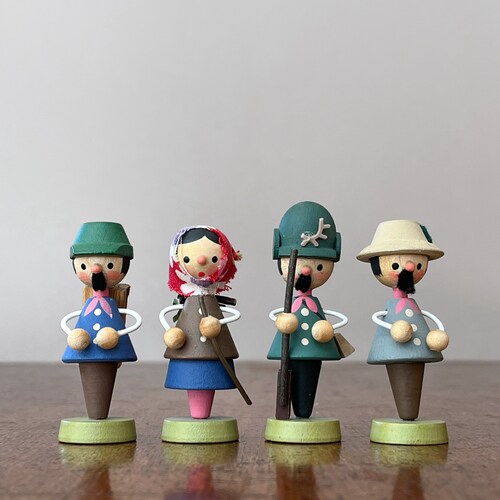 Uncommon Vintage Erzgebirge store Expertic German Wooden Figurines Four Woodland Characters