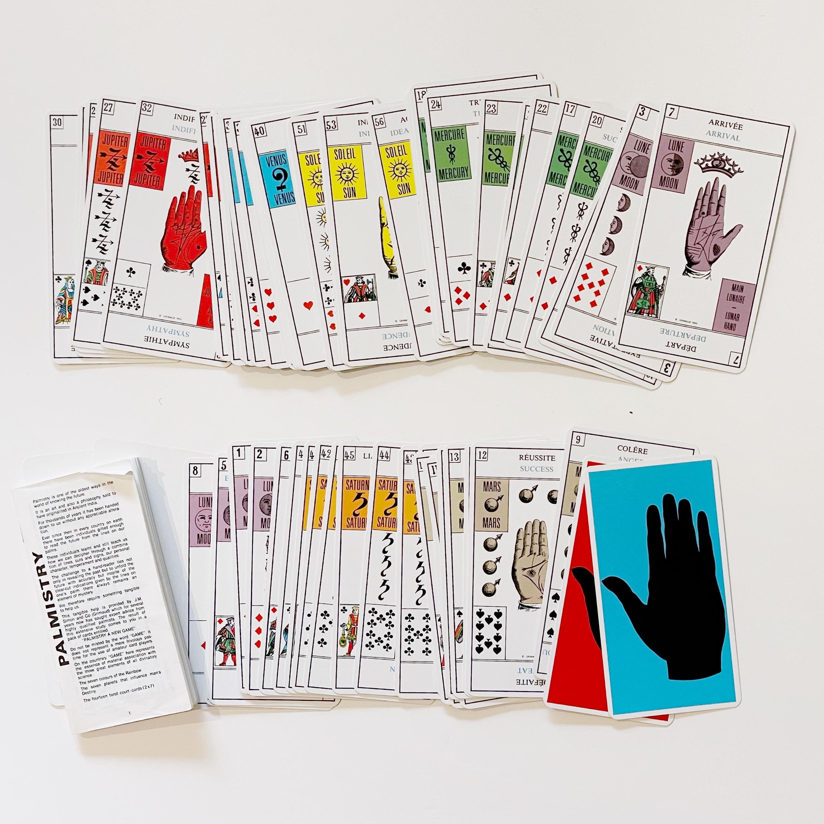 Vintage Grimaud Jeu De La Main Palmistry Card Deck Circa
