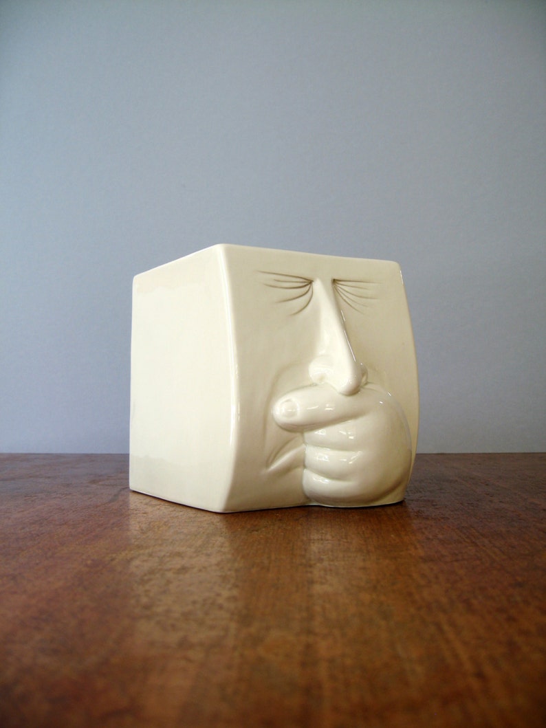 Vintage Fitz and Floyd Sneezing Face Tissue Box Etsy