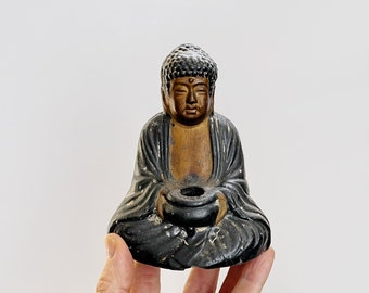 Vintage Japanese Ceramic / Pottery Seateh Buddha Incense Burner Figurine Made in Japan Top Only