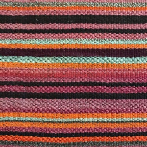 Vintage Handwoven Striped Wool Throw Rug / Runner image 5