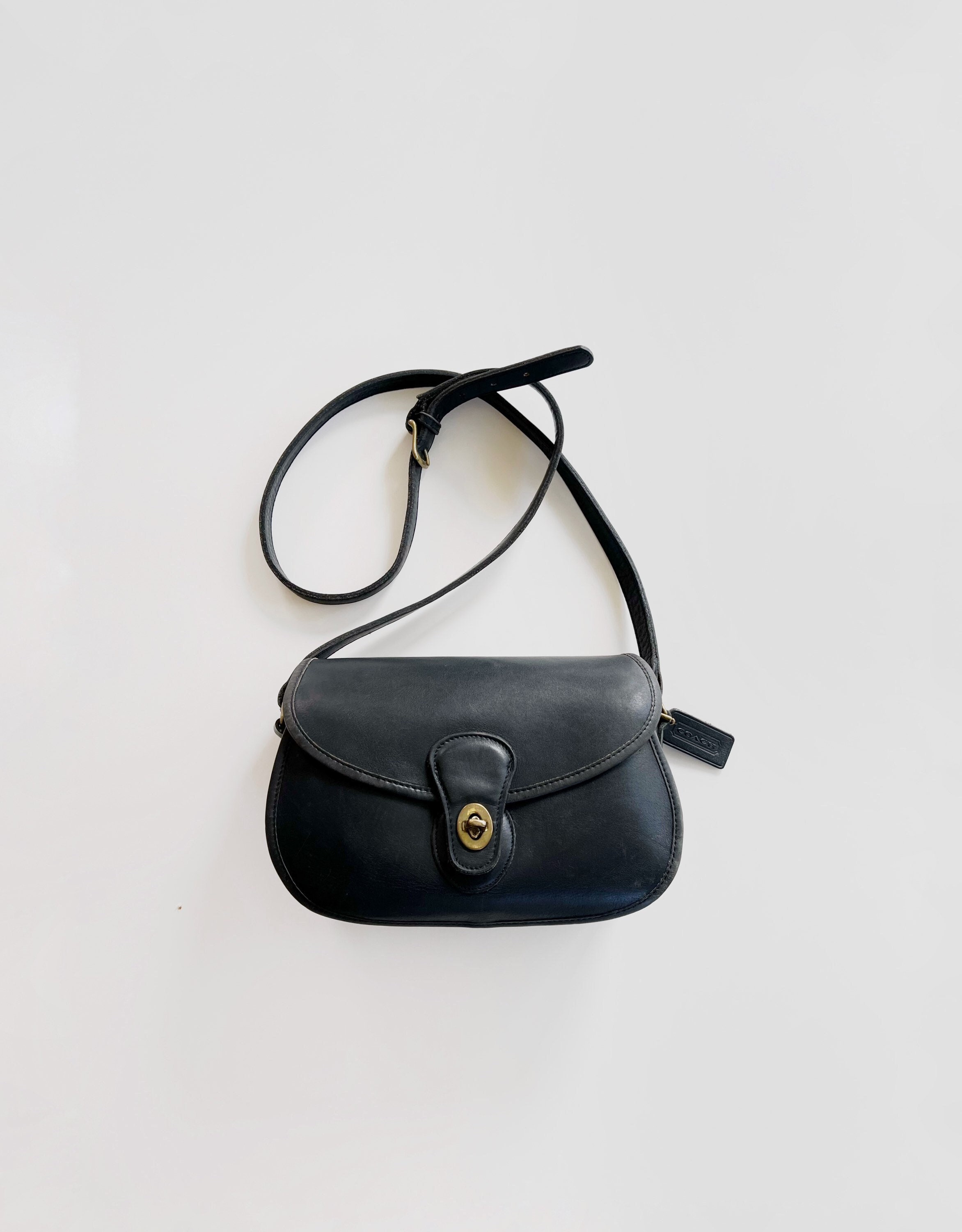 Old COACH Vintage Mini Shoulder bag Pochette Cosash Unisex Leather