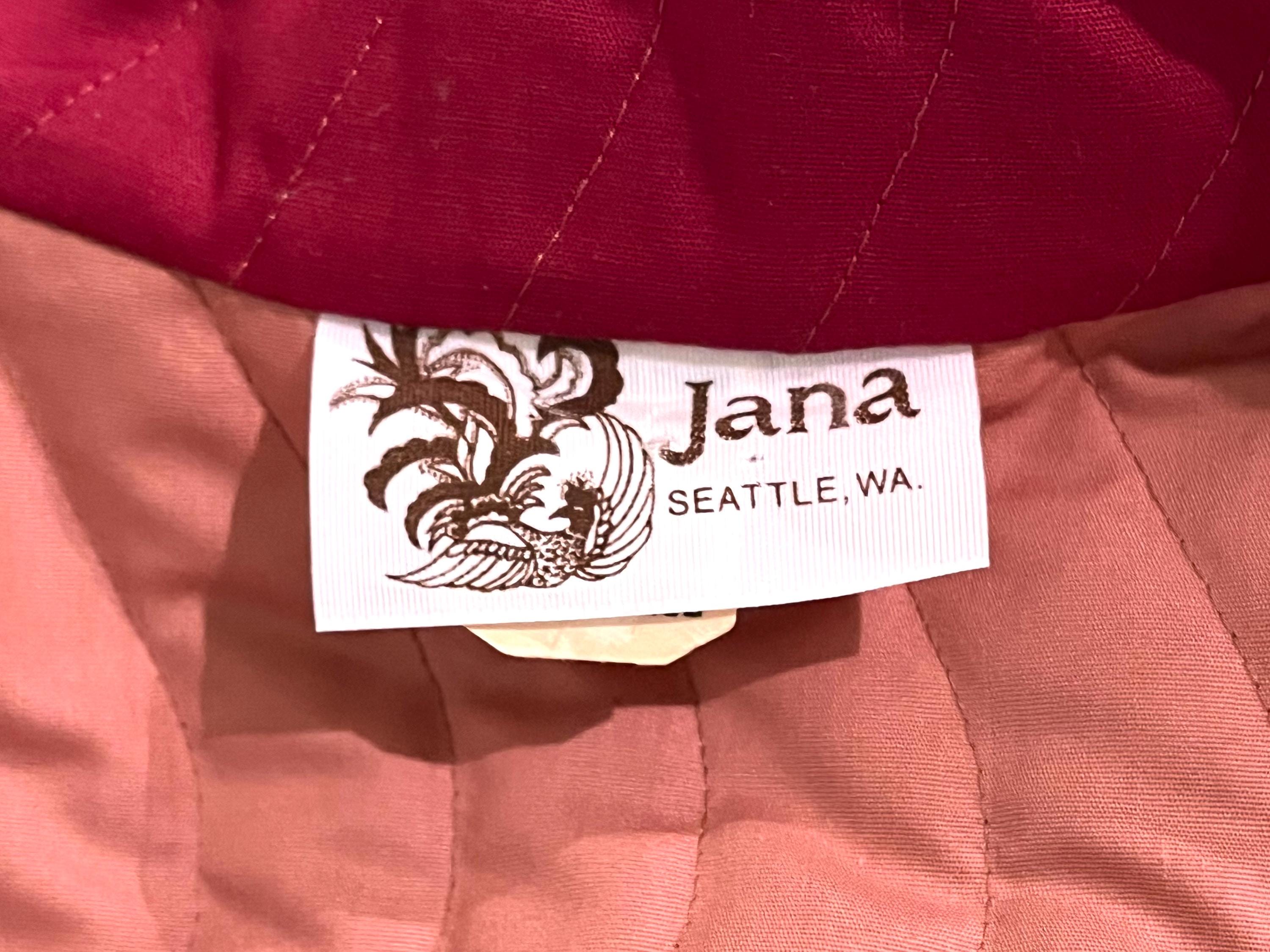 Vintage 70's 80's Jana Seattle Quilted Red Brown Patchwork Cotton