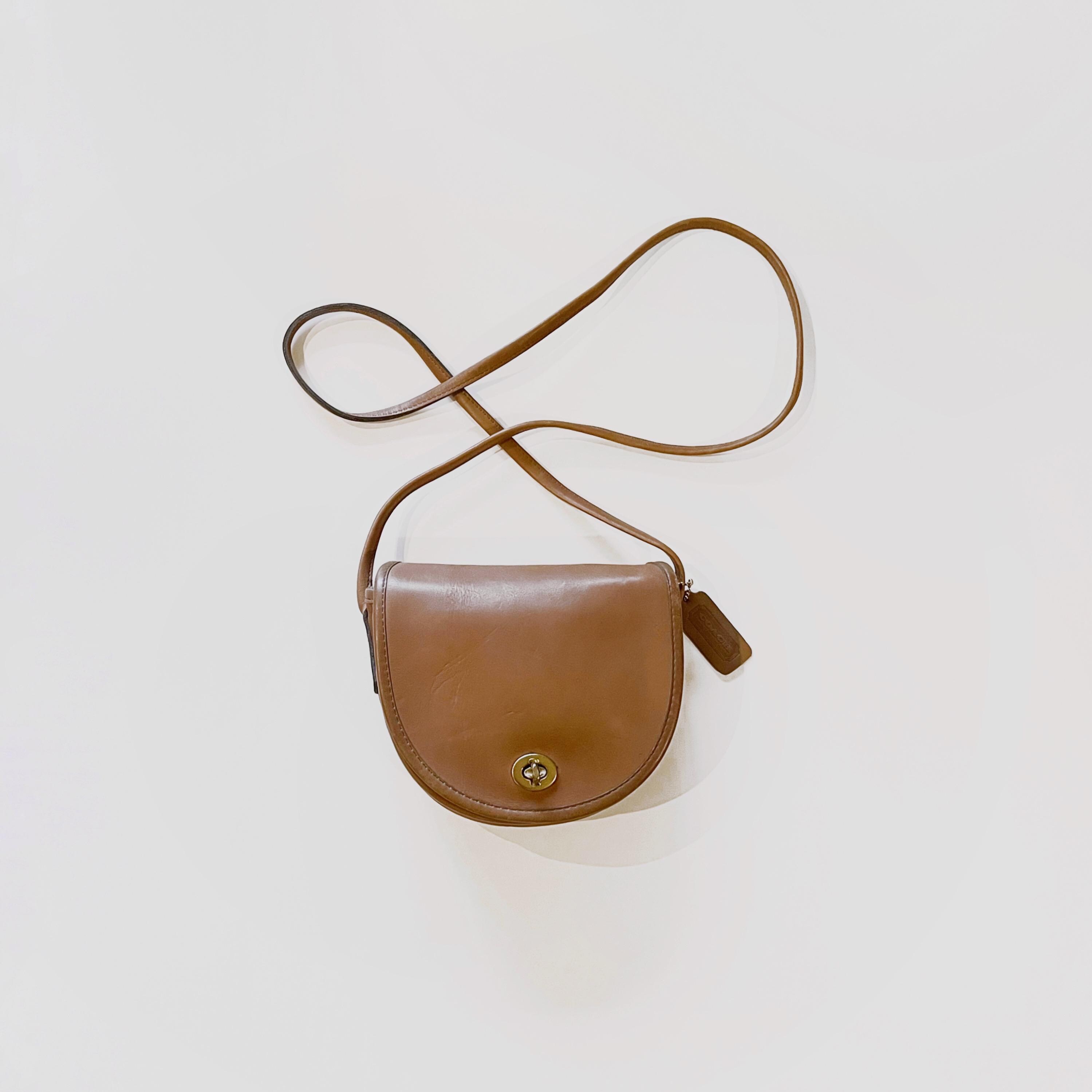 Vintage Coach Tabac Brown Leather 9825 Mini Bag Purse Handbag US