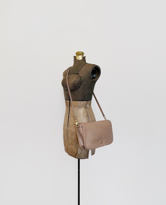 Vintage Coach Circa 1970's 70's Tabac Putty Tan Taupe Leather