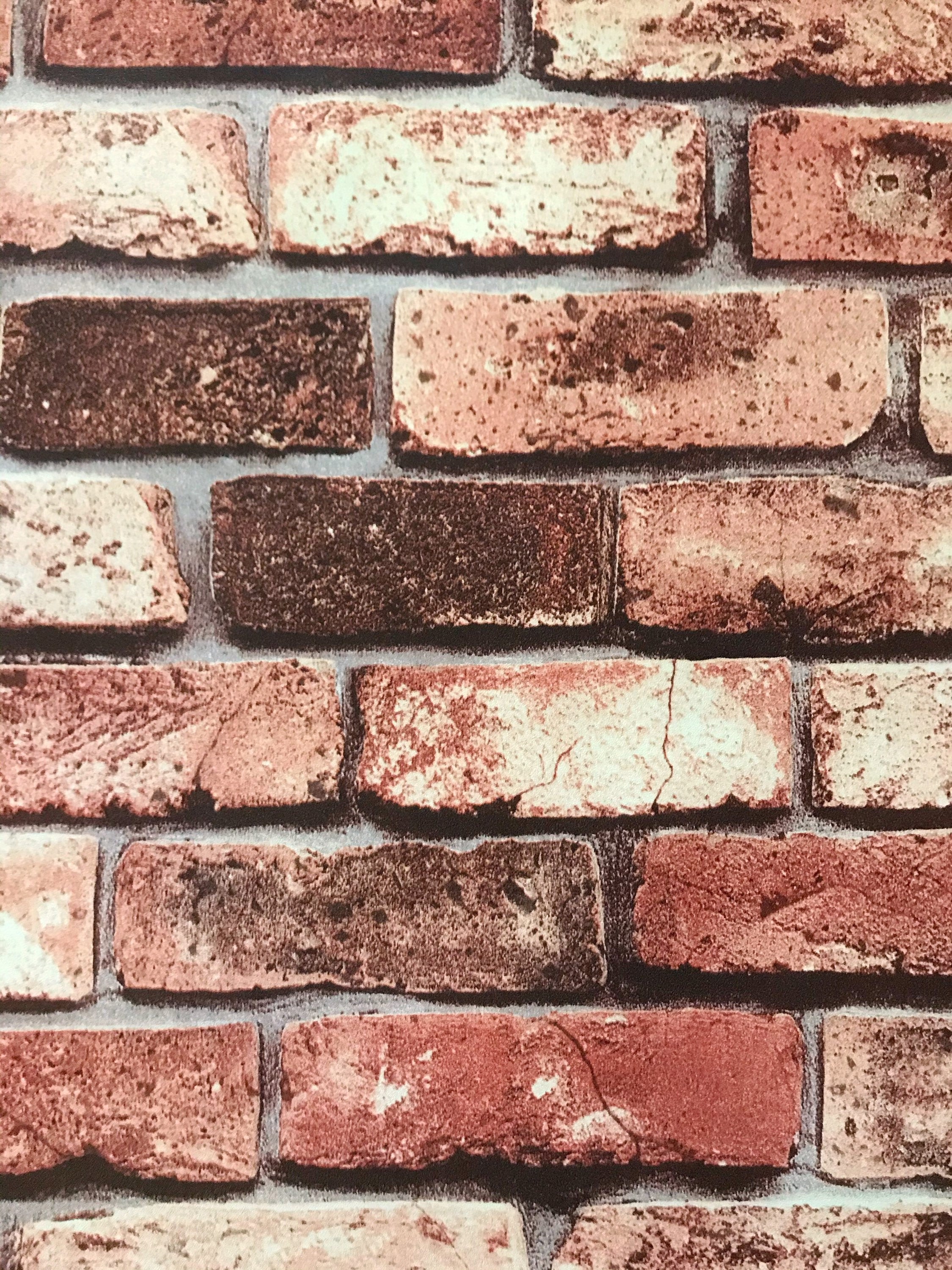 Vintage 70's Faux Brick Wallpaper Roll NOS Retro Etsy