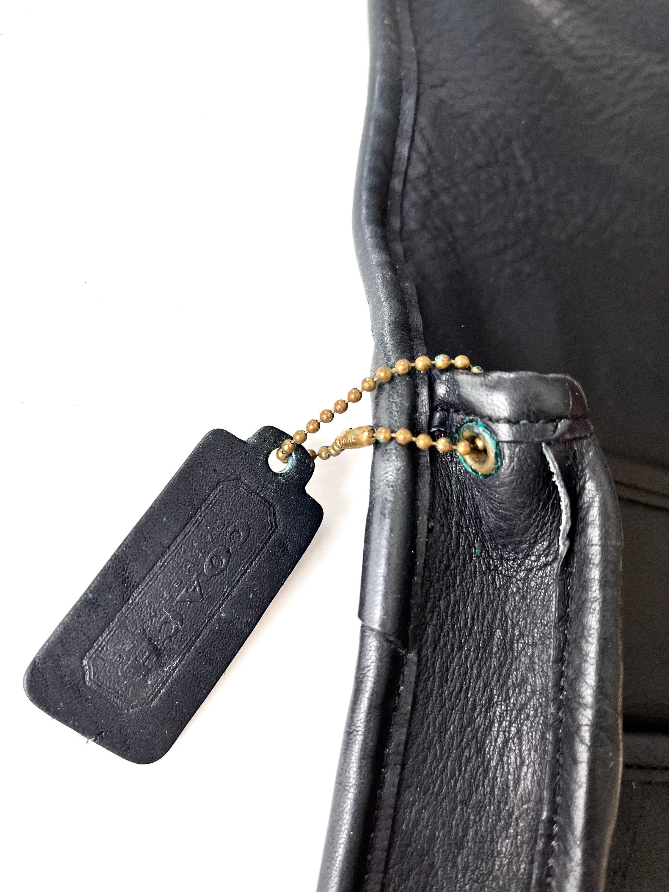 Rare Vintage Coach Black Leather Buckled Pouch NYC Made Rare Vintage Coach Black Leather Buckled Pouch NYC Made