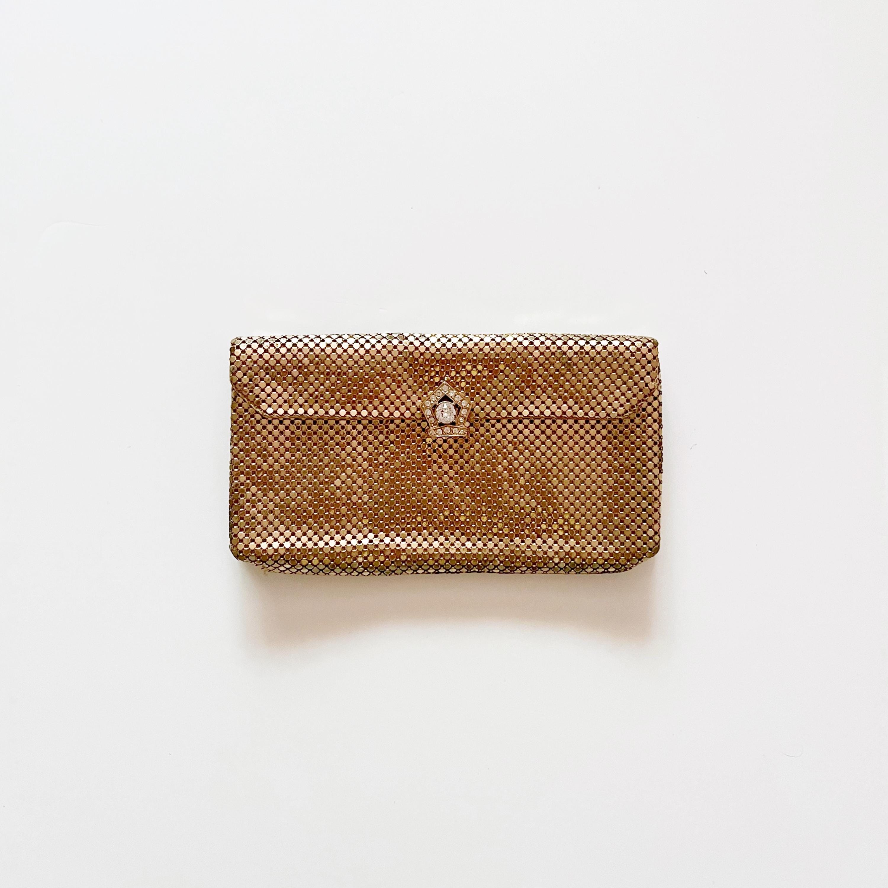 Bourse Vintage En Mesh Blanc - Style 'Coin Purse', Années 60/70 ? Marque Whiting & Davis ? - Petite Taille (3.5" X 2.75")