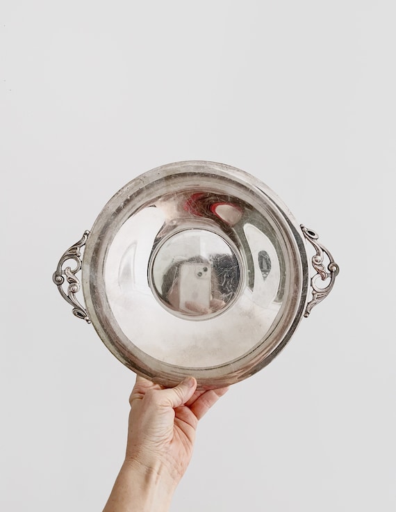 ヴィンテージ デンマーク シルバープレート シルバープレート 浅い皿