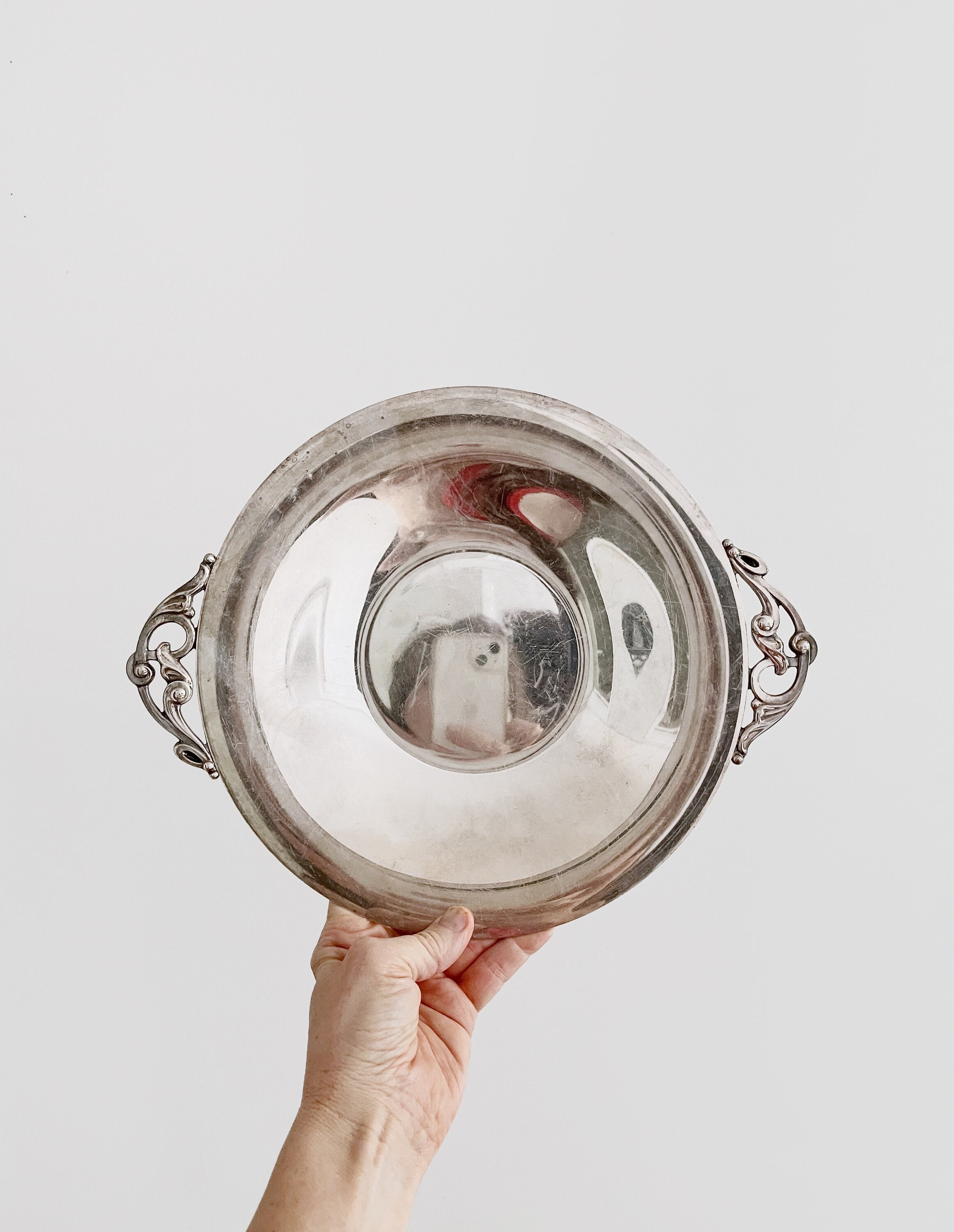 ヴィンテージ デンマーク シルバープレート シルバープレート 浅い皿