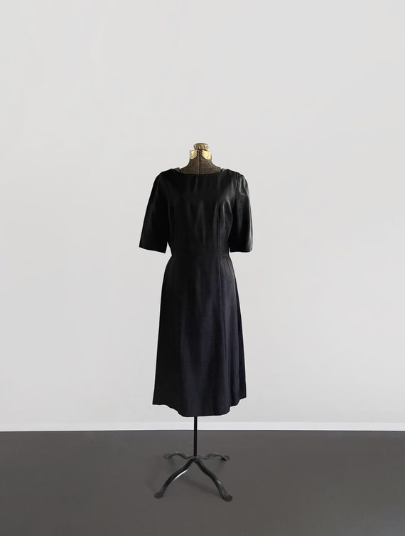 black satin wiggle dress Alexander McQueen A/W 2005 Black Silk Wiggle Dress Sweet Disorder Vintage