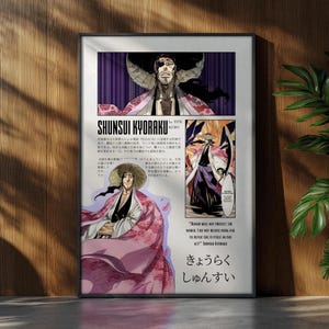 Bleach Anime Poster | Anime Poster | Shunsui Kyoraku Anime Manga Poster | Japanisches Wanddekor | Anime Wandbild | Weihnachtsgeschenk