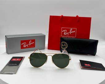 Occhiali da sole Ray-Ban Classic Aviator – Montatura Arista color oro, lenti verdi G-15