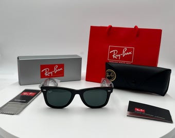 Occhiali da sole classici in stile Wayfarer - Montatura nera con lenti grigie / Occhiali retrò unisex