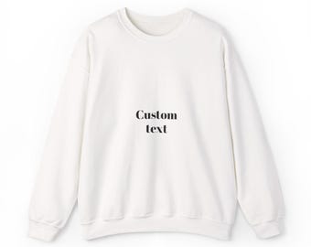 Benutzerdefinierte Text Rundhals-Sweatshirt | Personalisierte Minimal Schrift