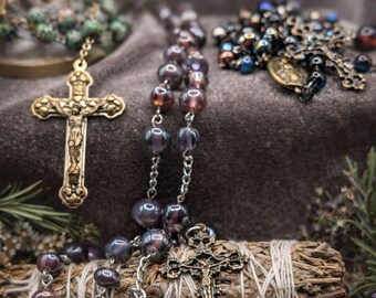 Rosaries - semi-precious stones, vintage beads, custom made