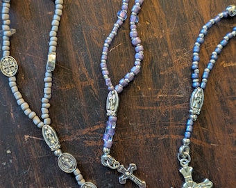 Miniature Rosaries: Vintage, Upcycled Beads for Car, Desk, Altar