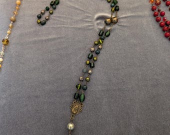 Vintage Rosary Beads, Upcycled & New Materials, Custom Color Choice