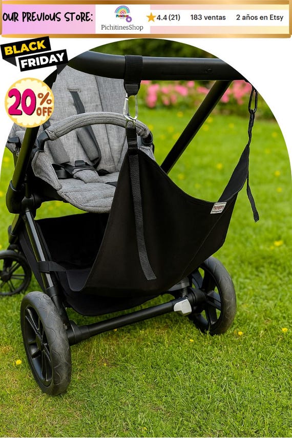 Stroller Support Seat | Hammock for Second Child | Handmade Universal Accessory | BLACK