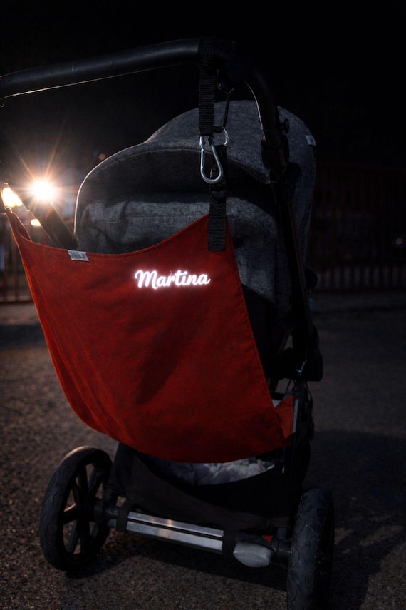 Personalized name in reflective vinyl for textiles | Name sticker for backpacks, strollers and children's accessories