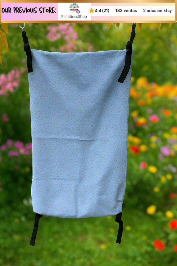 Stroller booster seat | Hammock for second child | Handmade universal accessory | BLUE FLOWERS