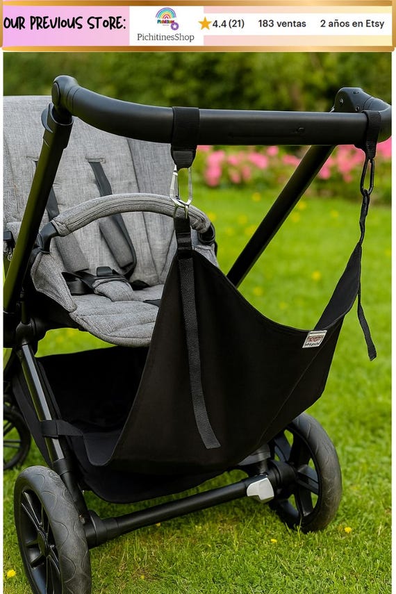Stroller Support Seat | Hammock for Second Child | Handmade Universal Accessory | BLACK